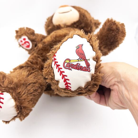 St. Louis Cardinals 16” Brown Build a Bear Teddy Baseball MLB STL Baseball Ears - Picture 6 of 9